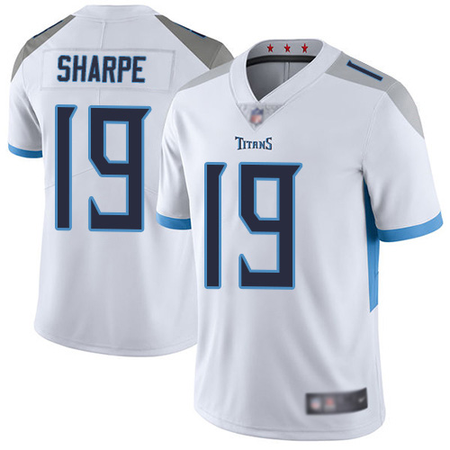 Tennessee Titans Limited White Men Tajae Sharpe Road Jersey NFL Football #19 Vapor Untouchable->tennessee titans->NFL Jersey